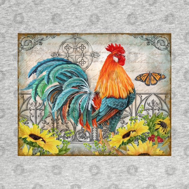 Ironwork Rooster B by Jean Plout Designs